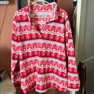 Croft & Barrow Red and White Patterned Sweatshirt